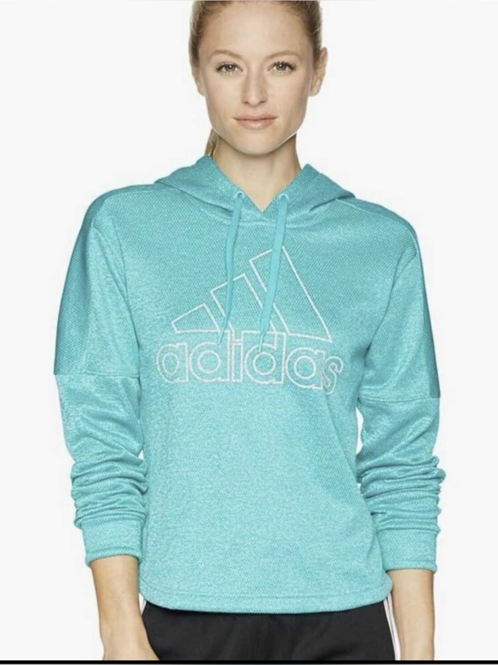 Adidas Women’s Teal Pullover Hoodie with Logo